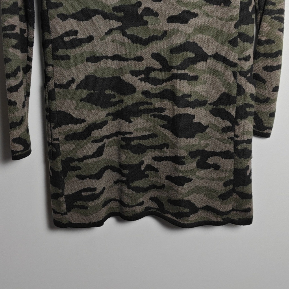 RACHEL ZOE Camouflage Hooded Open Knit Long Sleeve Cardigan Sweater Size XS - Picture 11 of 16